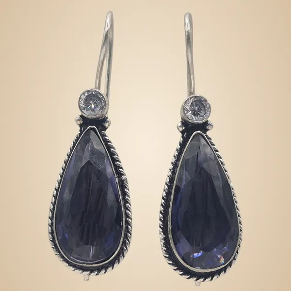 Blue_Quartz_&_Brass_Earrings_For_Women
