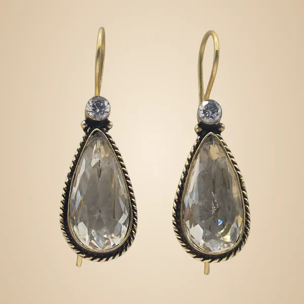 White_And_Gold_Quartz_&_Brass_Earrings_For_Women