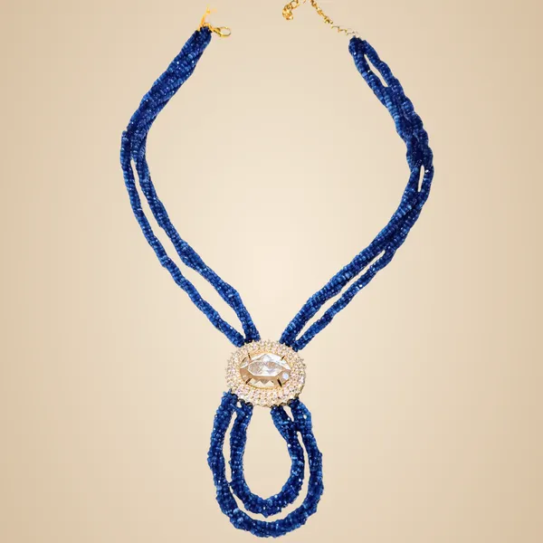 Blue_Czech_Beads_&_Crystal_Necklace_For_Women