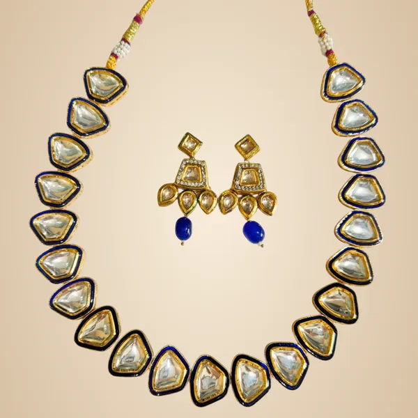 Blue_And_Gold_Enamel_&_Kundan_Jewelry_Set_For_Women