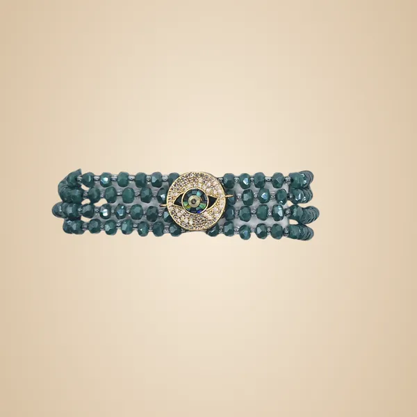 Olive_Green_Czech_Beads_Bracelet_For_Women