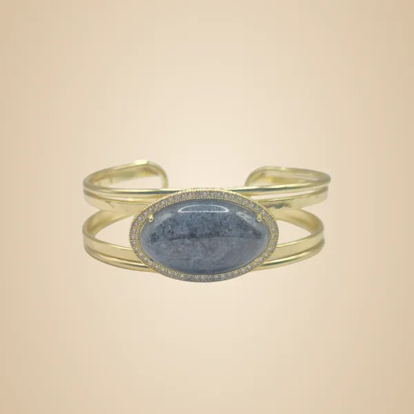 Dark_Blue_Agate_&_Brass_Bracelet_For_Women