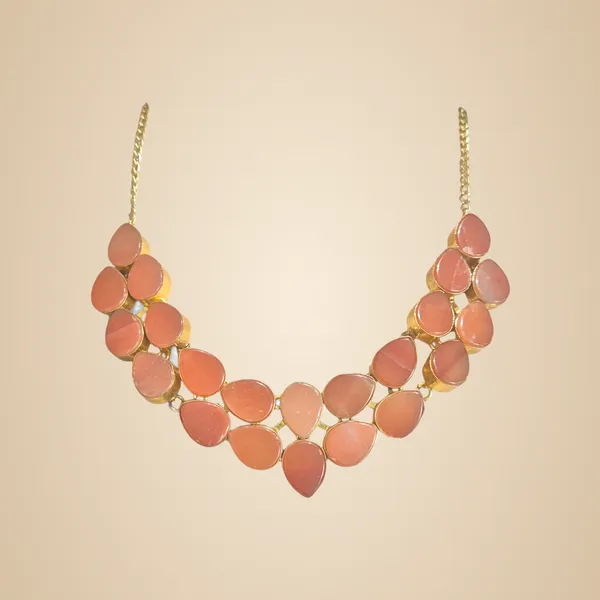 Orange_Quartz_&_Brass_Necklace_For_Women