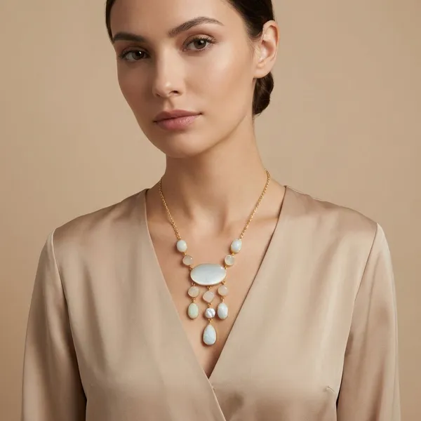 White_Quartz_&_Pearl_Necklace_For_Women