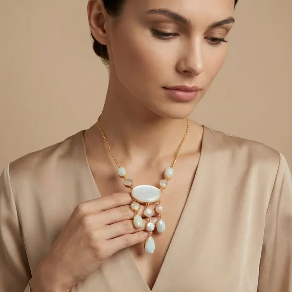 White_Quartz_&_Pearl_Necklace_For_Women