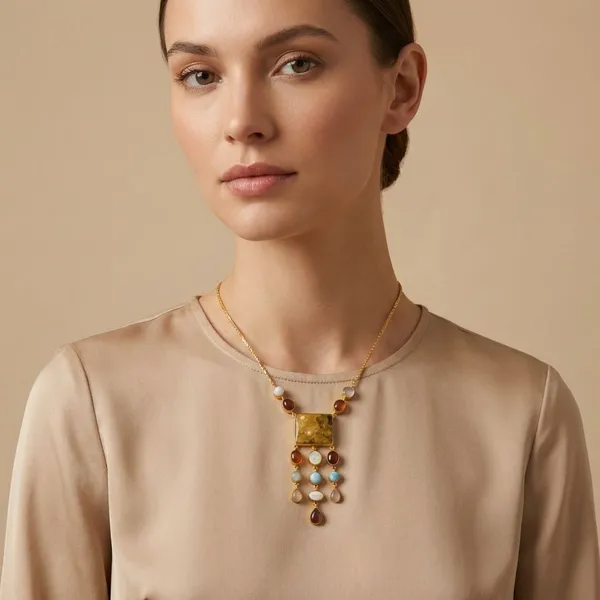 Multicolor_Quartz_&_Brass_Necklace_For_Women