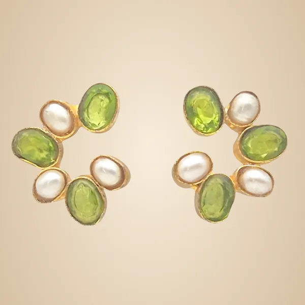 Green_Quartz_&_Pearl_Earrings_For_Women