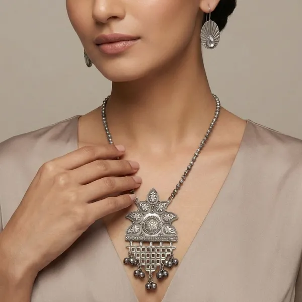 Silver_German_Silver_Jewelry_Set_For_Women