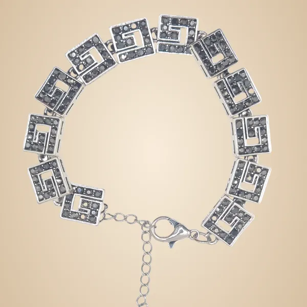 Silver_Grey_Marcasite_&_Brass_Bracelet_For_Women
