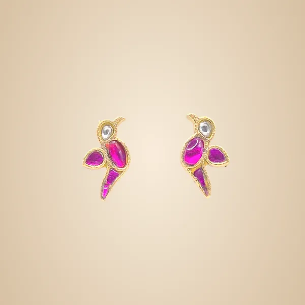 Pink_Enamel_&_Brass_Earrings_For_Women
