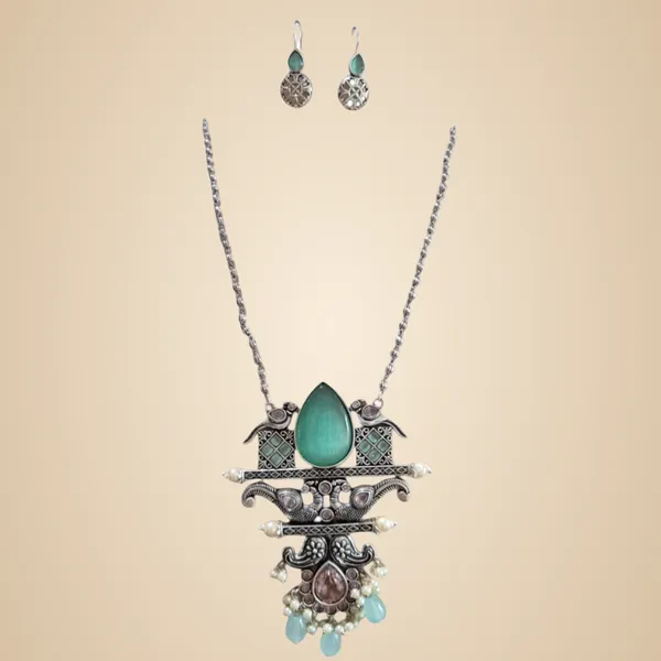 Green_And_Pink_Quartz_&_Pearl_Jewelry_Set_For_Women