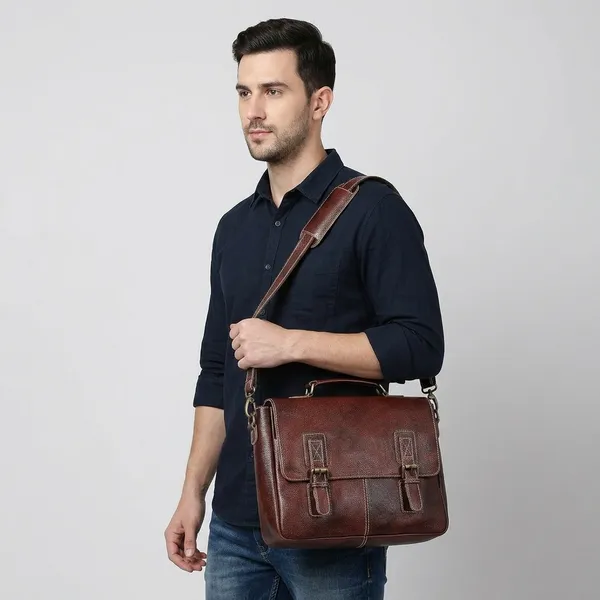 Brown_Genuine_Buffalo_Leather_Premium_Bag_For_Men_And_Women