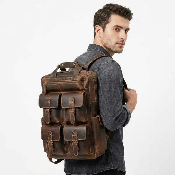 Brown_Genuine_Buffalo_Leather_Premium_Bag_For_Men_And_Women