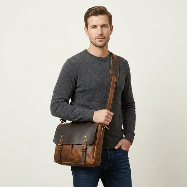 Brown_Genuine_Buffalo_Leather_Premium_Bag_For_Men_And_Women