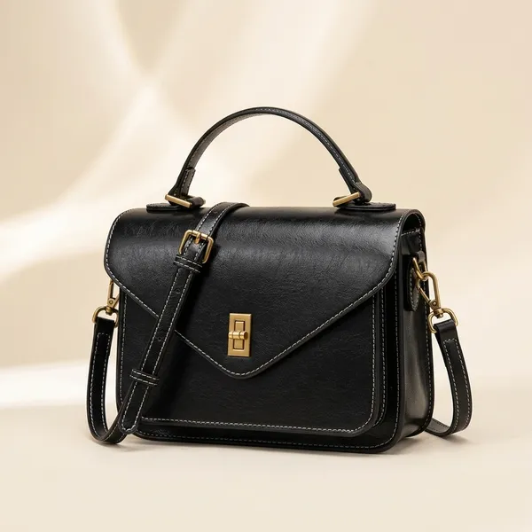 Black_Genuine_Buffalo_Leather_Premium_Bag_For_Women
