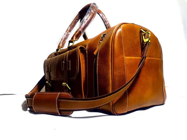 Brown_Genuine_Buffalo_Leather_Premium_Duffle_Bag_with_Shoe_Pocket_For_Men