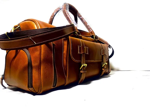 Brown_Genuine_Buffalo_Leather_Premium_Duffle_Bag_with_Shoe_Pocket_For_Men