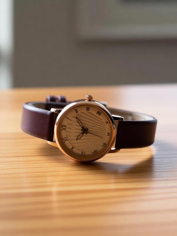 Maroon_Genuine_Leather_Quartz_Analog_Watch_For_Girls