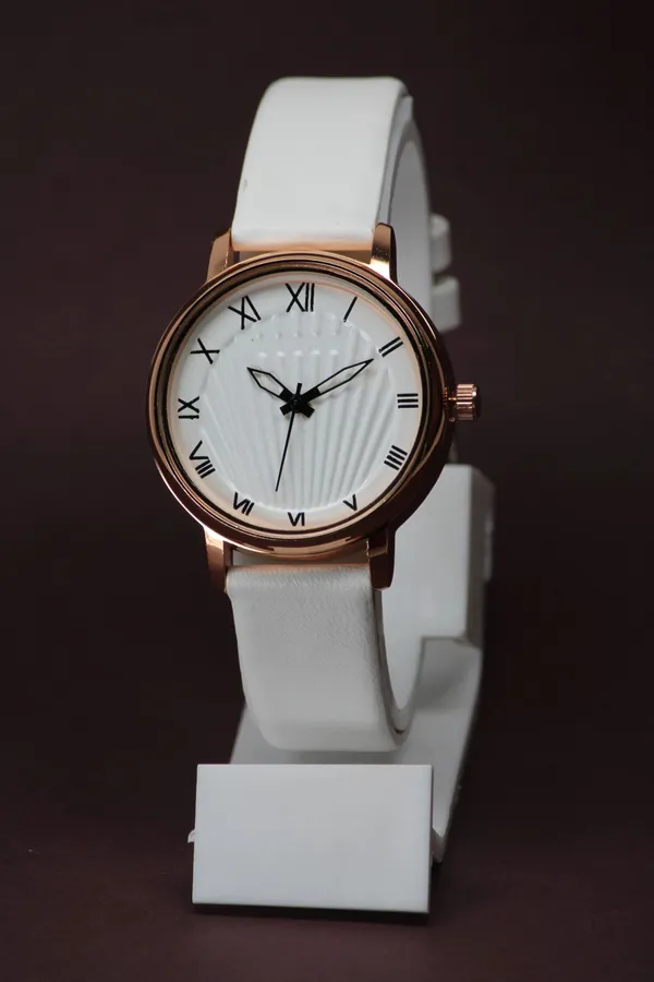 White_Genuine_Leather_Quartz_Analog_Watch_For_Girls