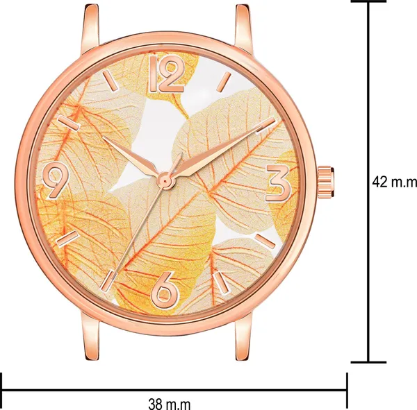Yellow_Genuine_Leather_Quartz_Analog_Watch_For_Women