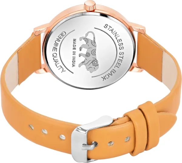 Yellow_Genuine_Leather_Quartz_Analog_Watch_For_Women
