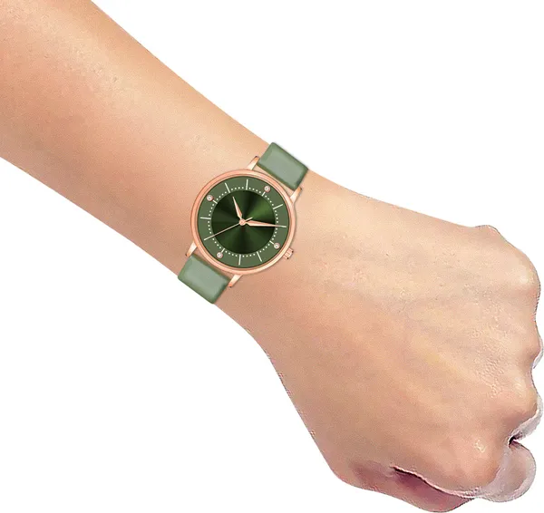 Green_Genuine_Leather_Quartz_Analog_Watch_For_Girls