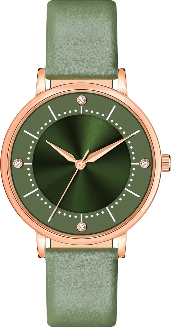 Green_Genuine_Leather_Quartz_Analog_Watch_For_Girls