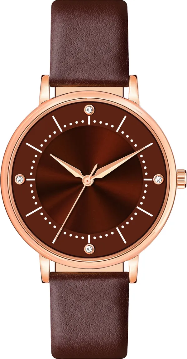 Maroon_Genuine_Leather_Quartz_Analog_Watch_For_Girls