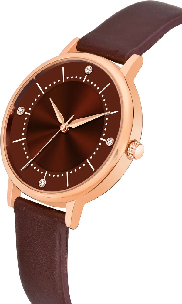 Maroon_Genuine_Leather_Quartz_Analog_Watch_For_Girls