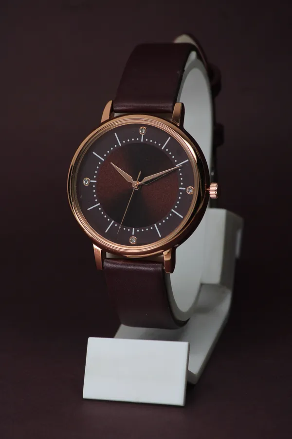 Maroon_Genuine_Leather_Quartz_Analog_Watch_For_Girls