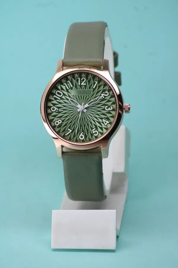 Green_Genuine_Leather_Quartz_Analog_Watch_For_Girls