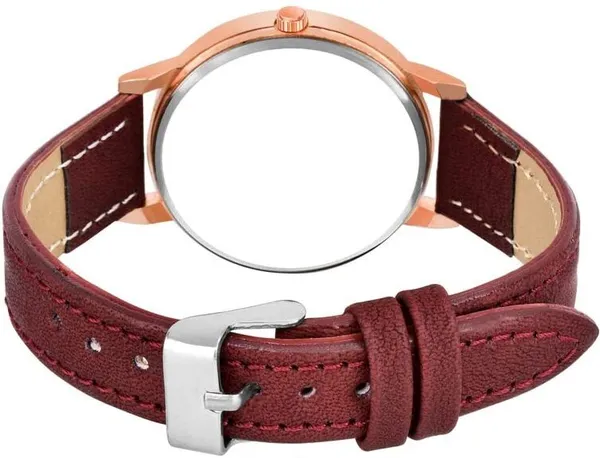Maroon_Genuine_Leather_Quartz_Analog_Watch_For_Girls