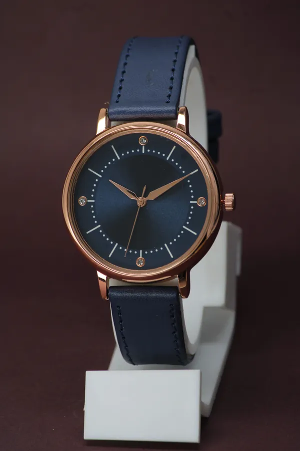 Blue_Genuine_Leather_Quartz_Analog_Watch_For_Girls