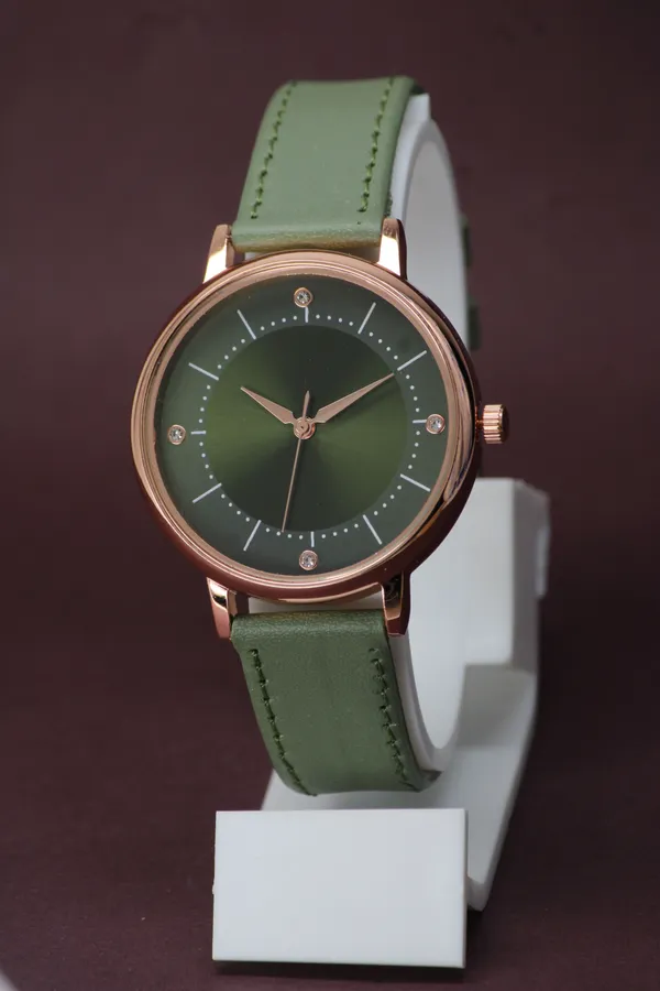 Green_Genuine_Leather_Quartz_Analog_Watch_For_Girls