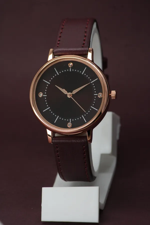 Maroon_Genuine_Leather_Quartz_Analog_Watch_For_Girls