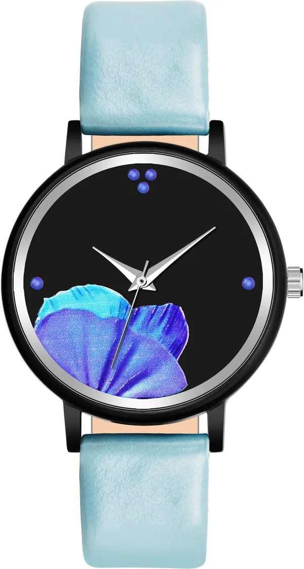 Blue_Genuine_Leather_Quartz_Analog_Watch_For_Girls