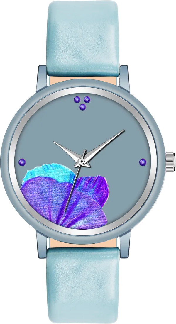 Blue_Genuine_Leather_Quartz_Analog_Watch_For_Girls