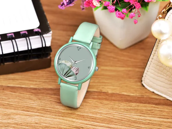 Blue_Genuine_Leather_Quartz_Analog_Watch_For_Girls