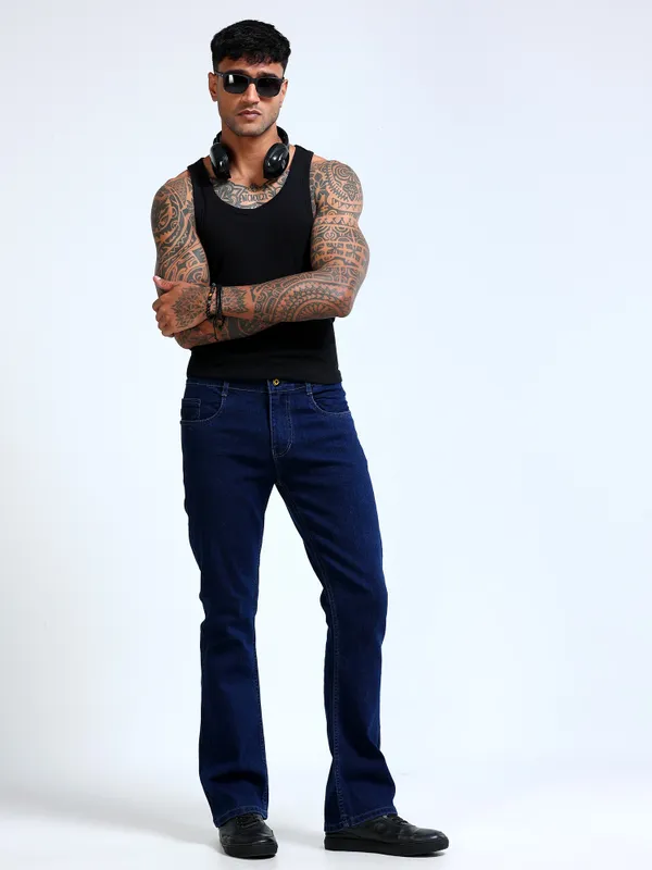 Dark_Navy_Blue_Bootcut_Jeans_With_Contrast_Stitching