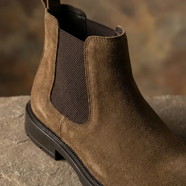 Olive_Chelsea_Boots_Suede_For_Men