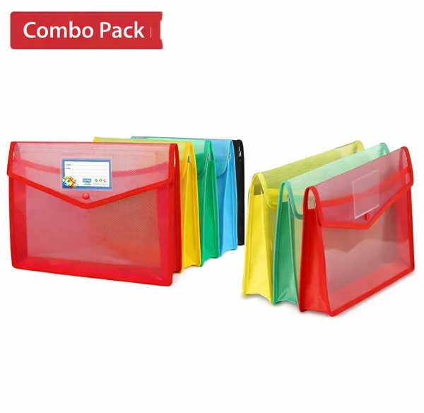 Multicolor_Jute_Conference_File_And_Transparent_A_4_Snap_Button_File_Combo_Pack
