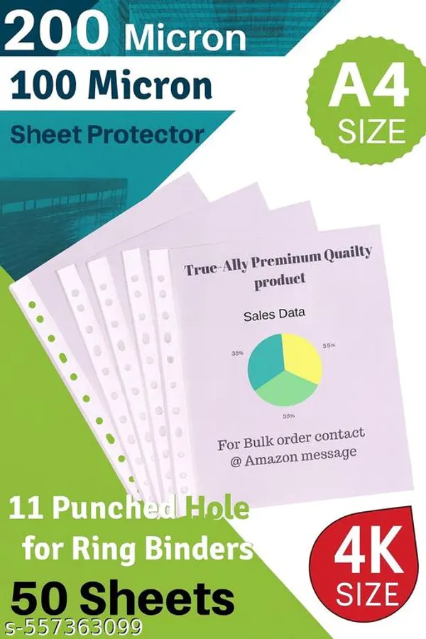 Transparent_A_4_200_Micron_Sheet_Protectors_Pack_Of_50_And_Black_Jute_Magnetic_Clip_File_Combo_Pack