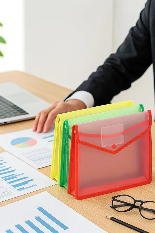 Multicolor_Jute_Conference_File_And_Transparent_A_4_Snap_Button_File_Combo_Pack