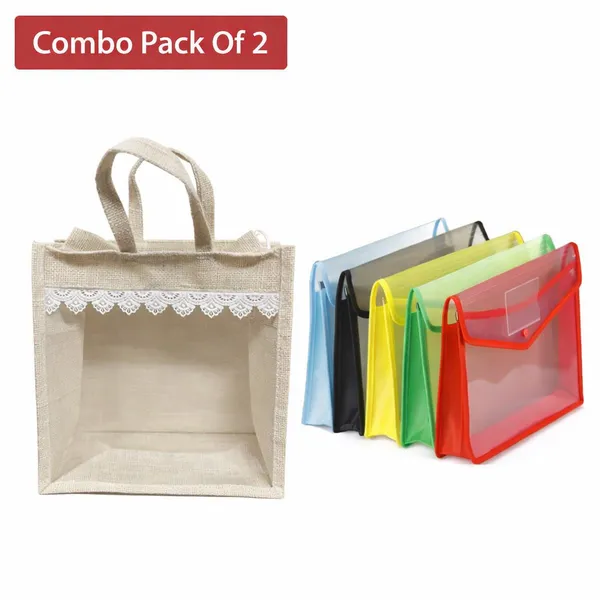 Beige_Jute_Gift_Bag_And_Transparent_Gift_Bags_With_Handle_Combo_Pack
