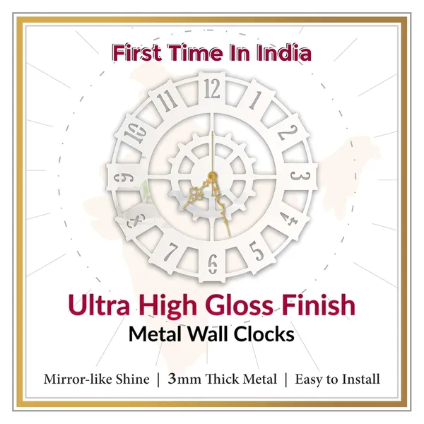 White_Industrial_Gear_Ring_Wall_Clock_Metal_Built_Ultra_High_Gloss_Silent_Non_Ticking_Movement_Modern_Wall_Decor_Living_Room_Bedroom_Office
