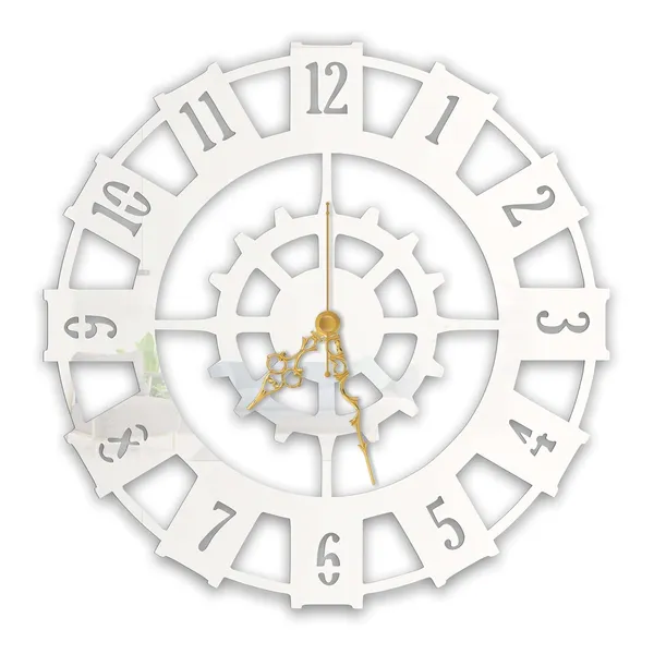 White_Industrial_Gear_Ring_Wall_Clock_Metal_Built_Ultra_High_Gloss_Silent_Non_Ticking_Movement_Modern_Wall_Decor_Living_Room_Bedroom_Office