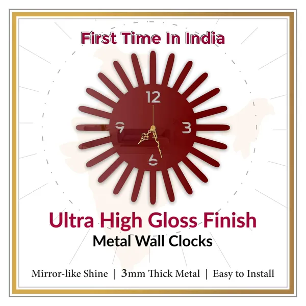 Wine_Red_Sunburst_Modern_Wall_Clock_Metal_Laser_Cut_Design_Silent_Non_Ticking_Sweep_Stylish_Wall_Decor_For_Living_Room_Home_Interiors