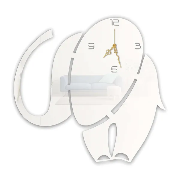 White_Elephant_Wall_Clock_Silent_Non_Ticking_Metal_Art_Modern_Animal_Theme_Wall_Decor_For_Living_Room_Bedroom_High_Gloss_Finish