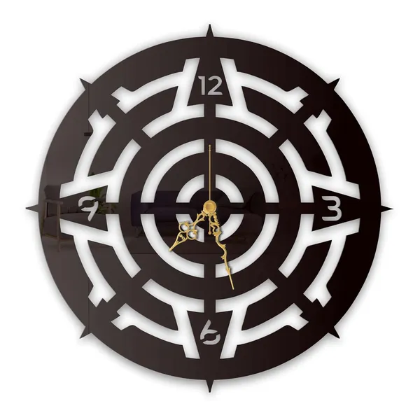 Black_Compass_Maze_Wall_Clock_Metal_Built_Ultra_High_Gloss_Metal_Wall_Clock_Silent_Non_Ticking_Movement_Modern_Wall_Decor_For_Living_Room