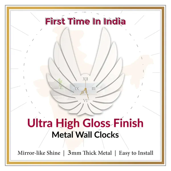White_Royal_Wings_Wall_Clock_Metal_Built_Ultra_High_Gloss_Metal_Wall_Clock_Silent_Non_Ticking_Movement_Modern_Wall_Decor_For_Living_Room_Bedroom